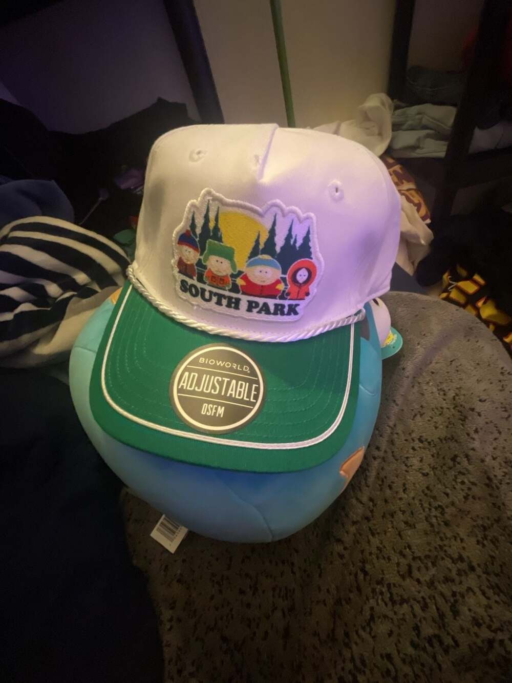 Bioworld South Park Characters Pine Tree Sunset White & Green Snapback Rope Hat